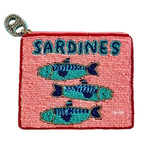 Lily Posh Beaded Sardines Coin Purse, Sardine Bag, Carnivore Fish